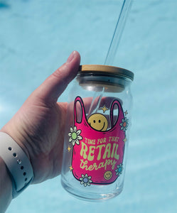 Retail Therapy Glass Can