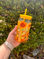 Load image into Gallery viewer, Sunflower Glass Cup
