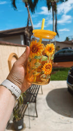 Load image into Gallery viewer, Sunflower Glass Cup
