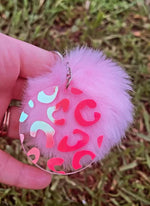 Load and play video in Gallery viewer, Pink Leopard Keychain
