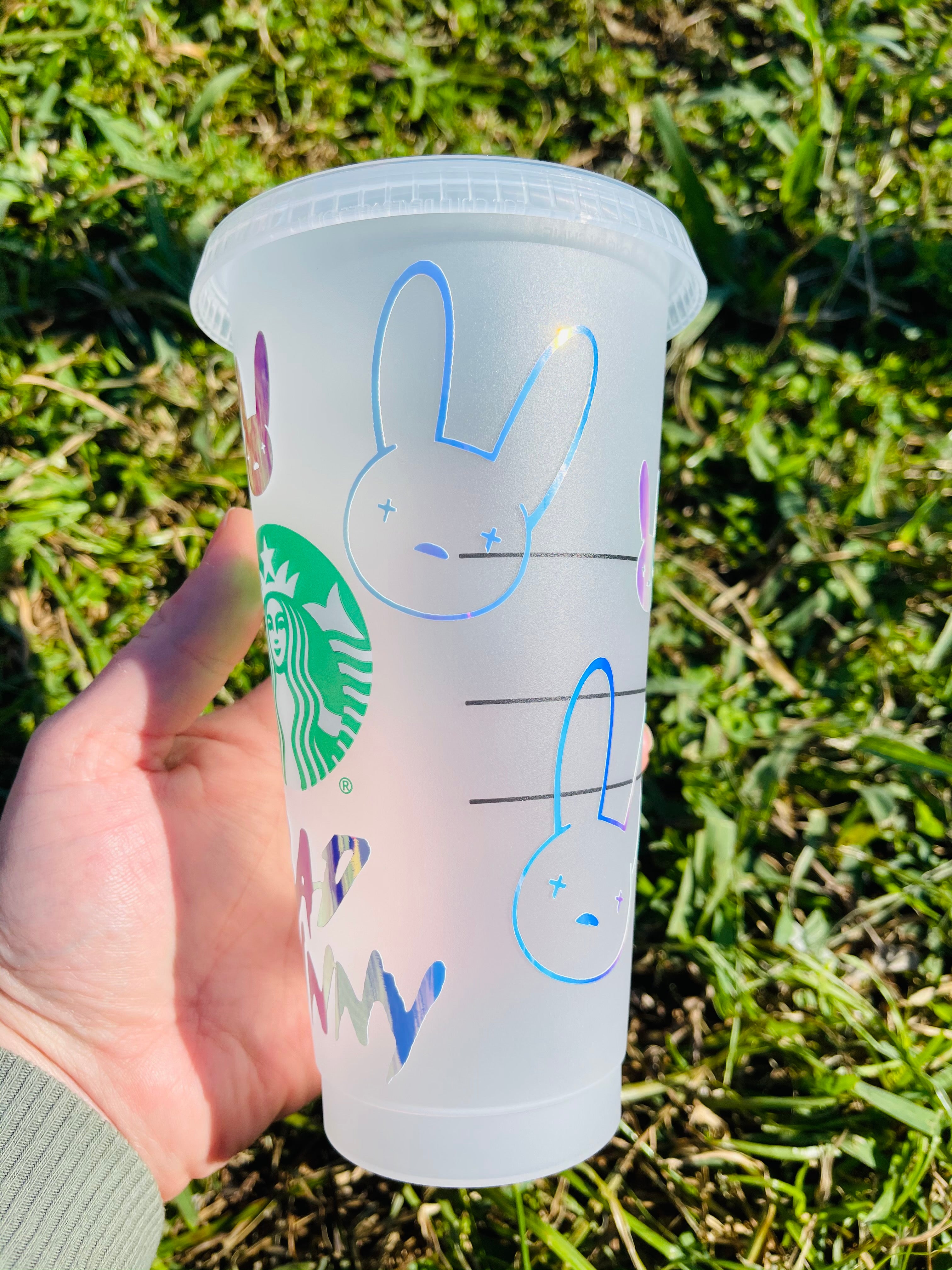 Bad Bunny- Holographic Starbucks Cold Cup – Blossom & Sunny