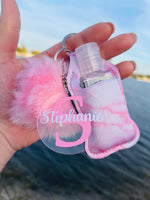 Load image into Gallery viewer, Personalized Name Keychain with Hand Sanitizer Holder
