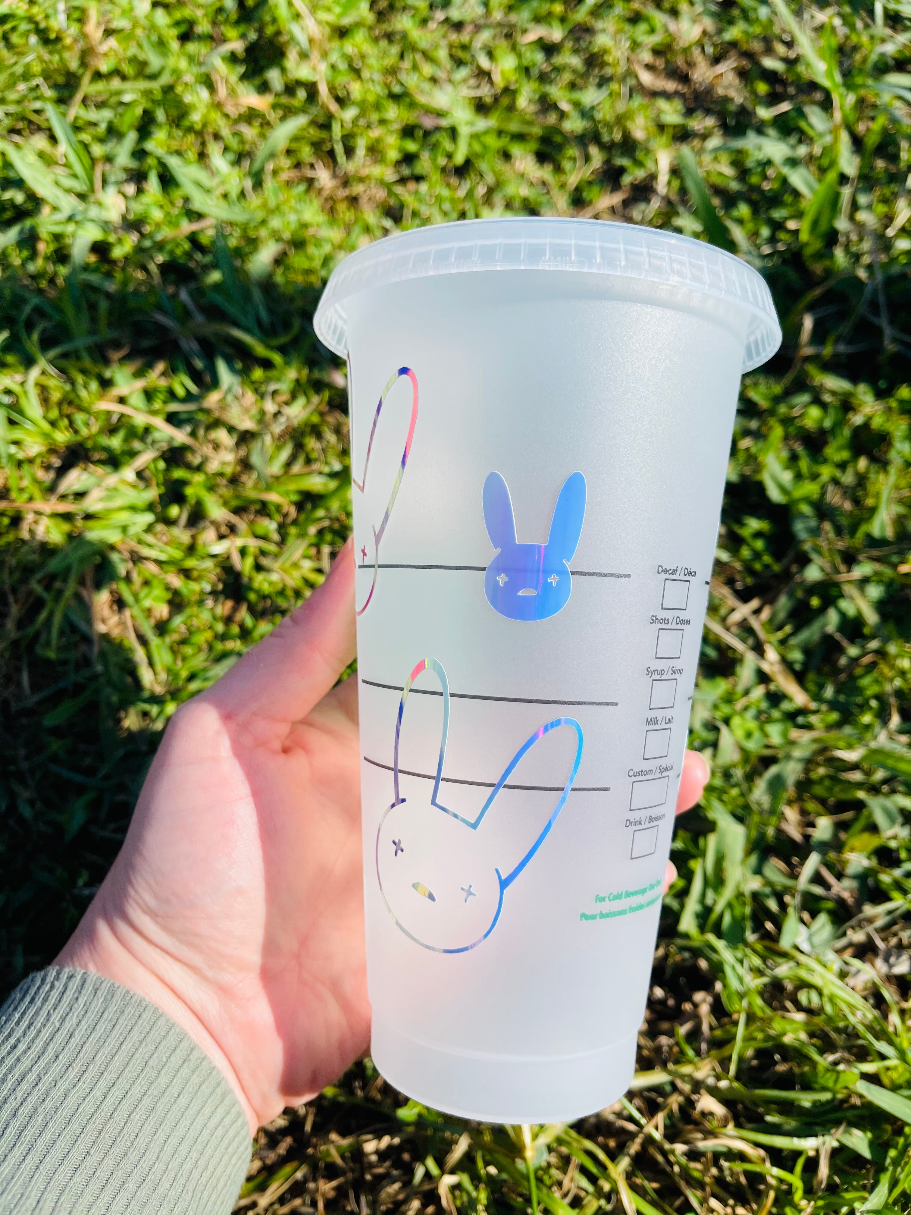 Bad Bunny- Holographic Starbucks Cold Cup – Blossom & Sunny