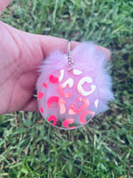 Load image into Gallery viewer, Pink Leopard Keychain

