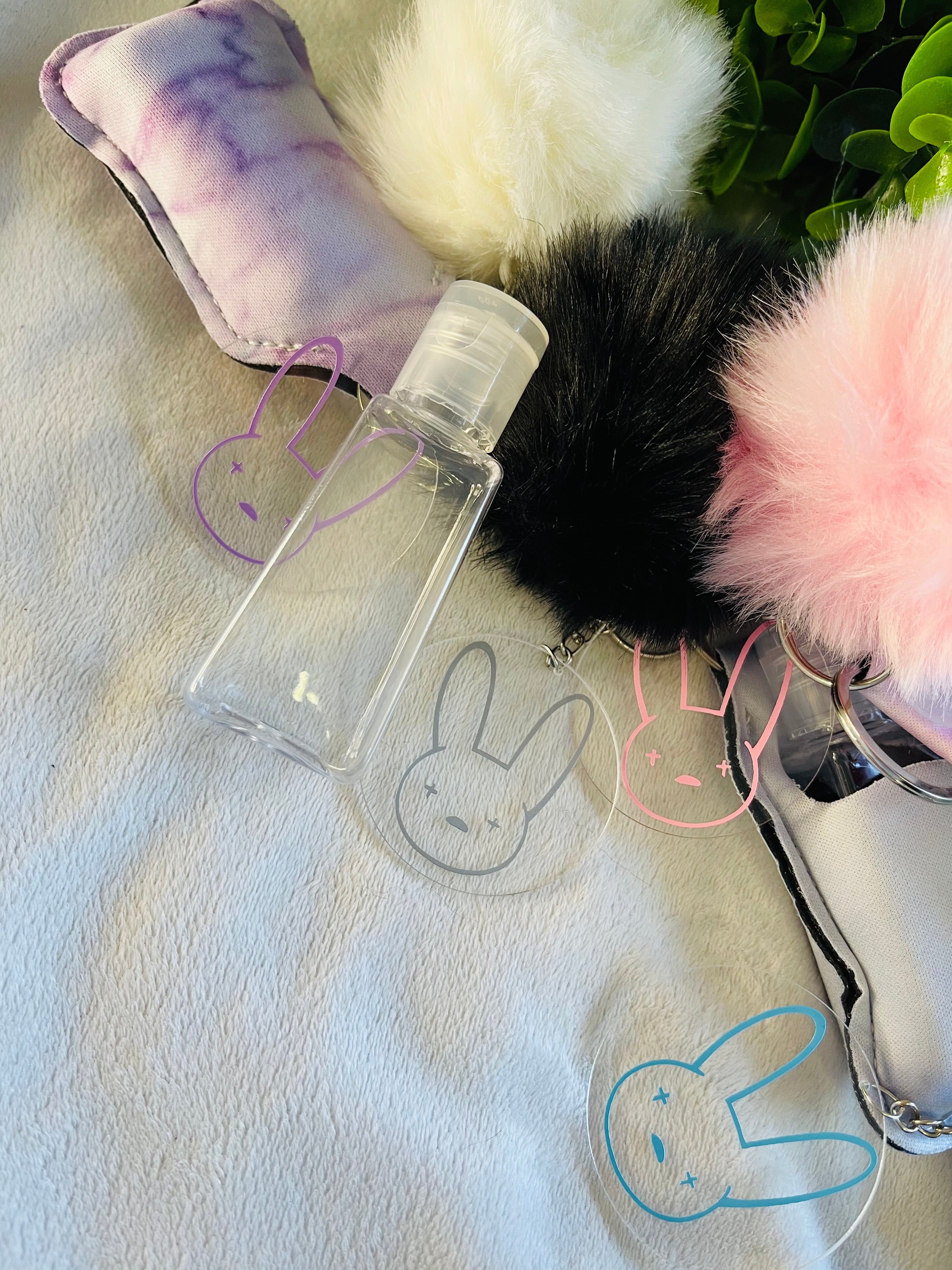Bad Bunny Keychain with Hand Sanitizer Holder